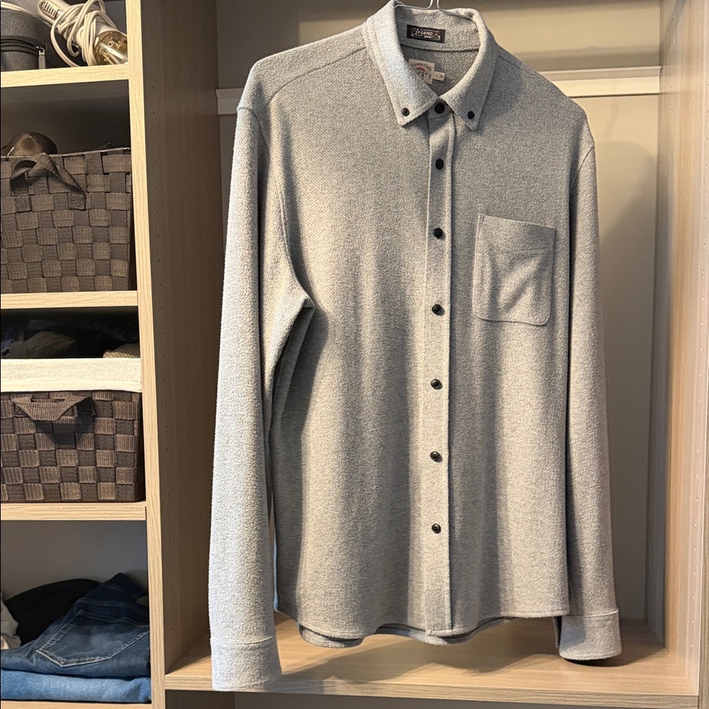 Faherty Heather Gray Long-Sleeve Button-Down Shirt-Legend
